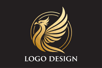 Vector illustration of eagle and angel wings in a symbolic logo design