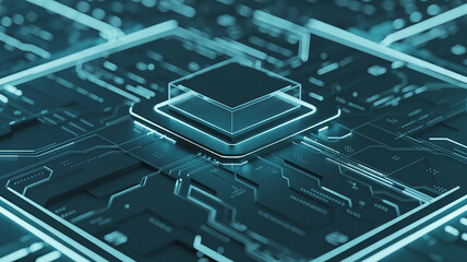 Futuristic digital circuit board design illustrating artificial intelligence concepts