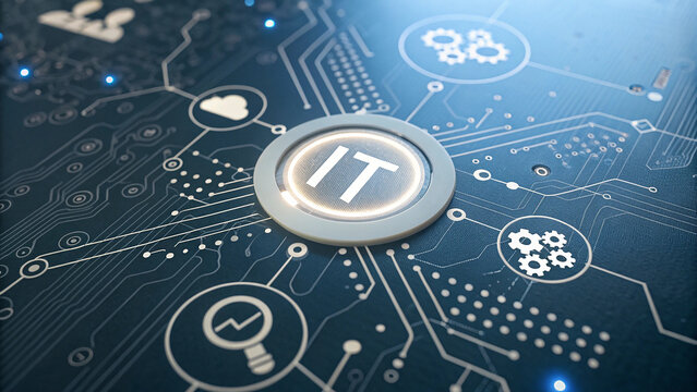 It and digital technologies futuristic circuit board concept