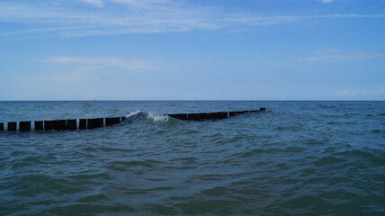 Meer, Welle, Buhne, Horizont, Himmel