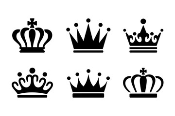Collection of six different crown silhouette shapes