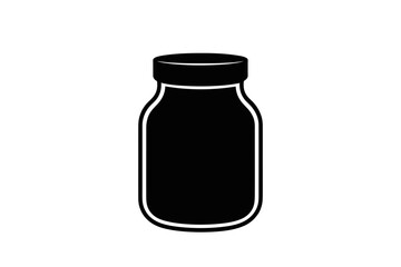 Illustration of a simple black jar with a lid on top