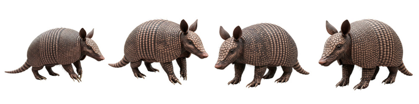 Armadillos in Walking Pose Transparent Background

