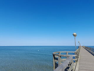 Seebrücke, Meer, Horizont, Himmel, Urlaub