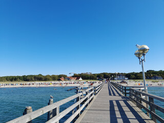 Seebrücke, Strand, Meer, Ort, Himmel, Sommer