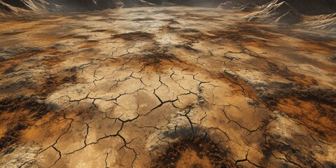 A detailed visualization of drought affected land and cracked soil textures highlighting environmental importance.