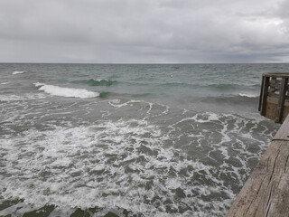 Meer, Seenbrücke, Horizont, Himmel, Ostsee, Sommer
