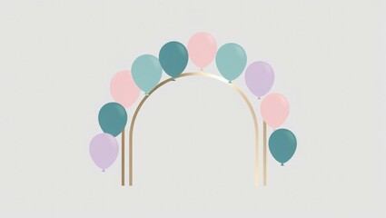 hand drawn frame of colorful balloons