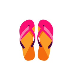 Colorful flip flops in vibrant pink and orange design  