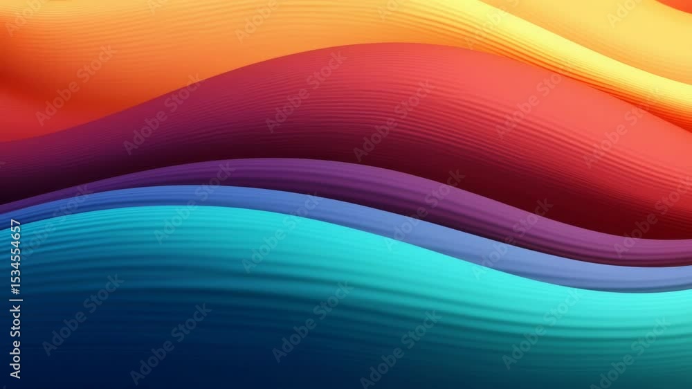 Poster vibrant abstract waves in warm colors create a dynamic flow. captured from a top-down angle, ideal f