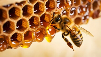 a bee flew to a honeycomb