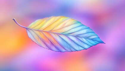 Vibrant leaf on a soft background