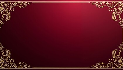 Ornate Golden Frame on Red Background