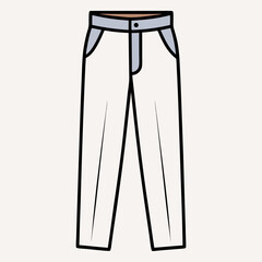 Single-Line Pants Vector on White