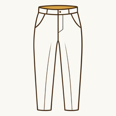 Single-Line Pants Vector on White