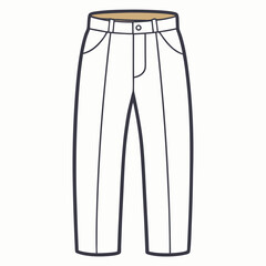 Single-Line Pants Vector on White