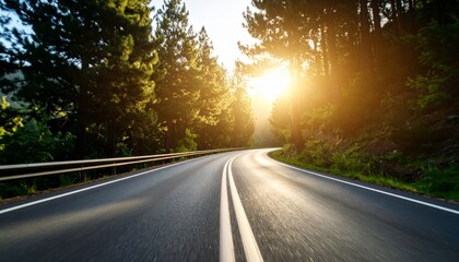 Open road adventure, journey along the white on asphalt highway. explore travel destinations and scenic routes by driving.