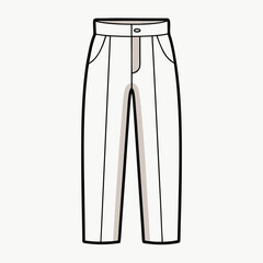 Single-Line Pants Vector on White
