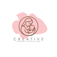 Nurturing enviroment for new mothers logo,  Parenting and Family Logo, Mother and Baby Logo vector design