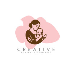 Nurturing enviroment for new mothers logo,  Parenting and Family Logo, Mother and Baby Logo vector design