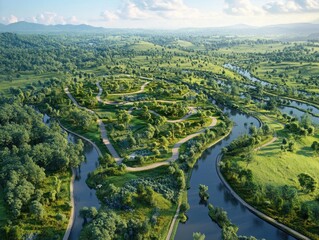 A detailed visualization of eco friendly tourism and nature trails highlighting environmental importance.