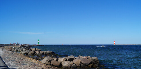 Mole, Meer, Ostsee, Horizont, Himmel, Sommer, Urlaub
