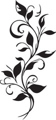 Elegant black and white floral swirl design suitable for wedding invitations and decorative elements