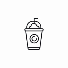 takeaway cream coffee icon sign vector