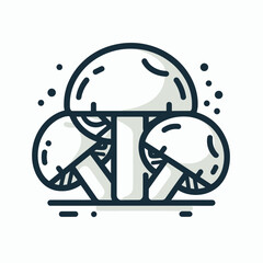 Mushrooms in a clustered arrangement with a minimalist design and copy space