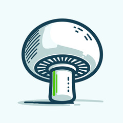 Champignon in simple style with a light palette and copy space