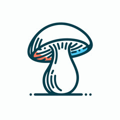 Porcini mushroom in minimalist design with a creative touch and copy space