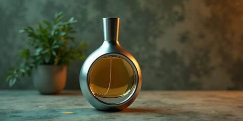 Sophisticated Perfume Bottle on Marble Surface - High Quality Stock Image for Commercial Use