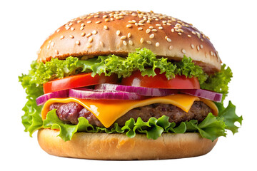 Restaurant food hamburger on white background