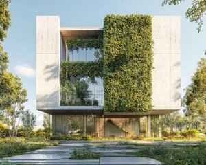 A detailed visualization of green architecture and sustainable building materials highlighting environmental importance.