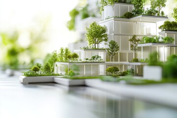 A detailed visualization of green architecture and sustainable building materials highlighting environmental importance.