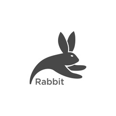 Rabbir vector silhouette, minimal rabbit logo vector design, perfect for branding, pet business, or eco identity