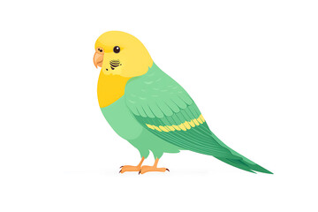 Cute Bird with Yellow and Green Feathers. This vibrant avian creature adds a pop of color to any design! A charming addition to projects.