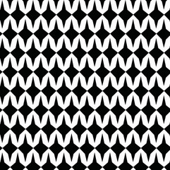 abstract geometric seamless pattern, black and white geometric pattern, pointed diamonds or stars with four points, horizontally and vertically, interlocked, overall effect is a dense, rhythmic patter
