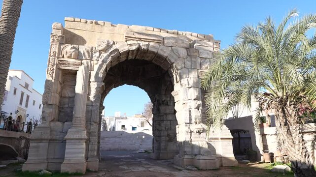 Historic arch of Marcus Aurelius in Tripoli