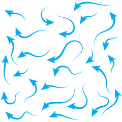 Left arrows icon set. Vector set of swipe arrows. Arrow vector icon. Arrows collection. Vector illustration.