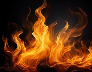 Fototapeta premium fire blaze flames on black background fire burn flame isolated abstract texture flaming explosion with burning effect fire wallpaper abstract art pattern