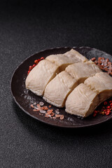 White fish fillets, seafood cooked with salt and spices. Fish fillets