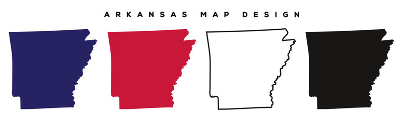 Arkansas State Map &ndash; Vintage Style Illustration with Labeled Cities and Borders