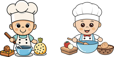 Adorable Little Chefs Baking Sweet Treats and Culinary Fun