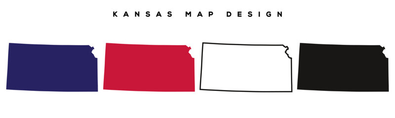 Kansas State Map – Vintage Style Illustration with Labeled Cities and Borders