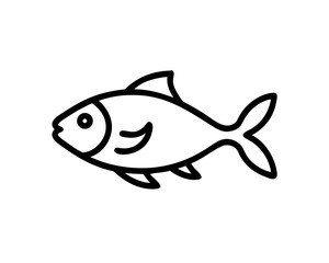 Marine Life Icon Set - Fish & Seafood Vector Illustrations in Minimalist Line Style for Menus, Apps, and Ecology Projects