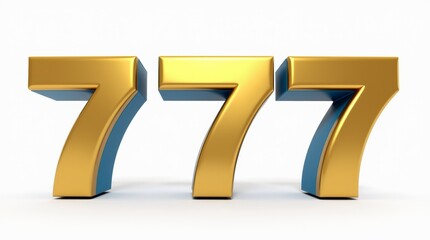 Shiny 777 symbol in blue and gold