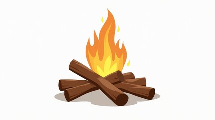 Simple icon of a campfire with firewood.