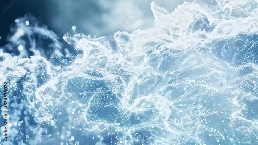 Poster technology blue fluid particle abstract background animation