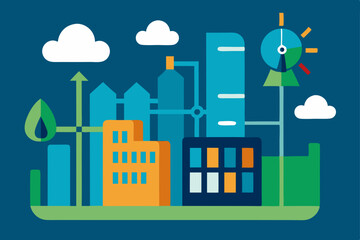 Fototapeta premium Sustainable City Growth Eco-Friendly Urban Development and Green Initiatives